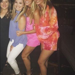 Orange and pink Tie Dye romper 💕